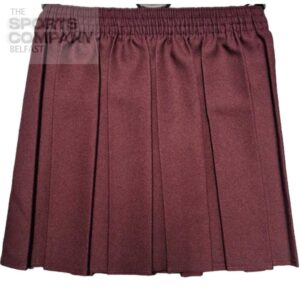 Wine Pleated Skirt