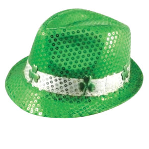 Sequin Fedora Hat With Shamrocks
