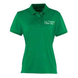 Ladies Fit La Fheile Padraig Print Polo