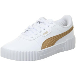 Puma Woman's Carina 3.0 Aqua Metallics Trainers White/Gold