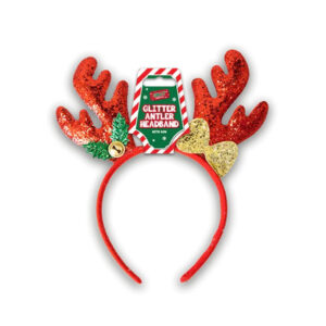 Glitter Reindeer Antlers Hairband - Red