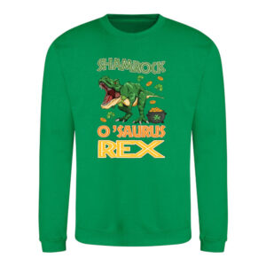 Shamrock O'Saurus St Patrick's Day Kids Sweatshirt